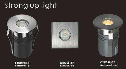 1 * 2W om Mini Symmetrical Recessed-de LEIDENE Vlek Lichten Geschatte IP67 van Inground 1